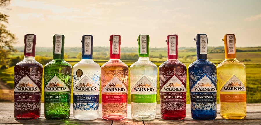 Warners Gin Range, a sustainable drinks brand used by The Cocktail Service