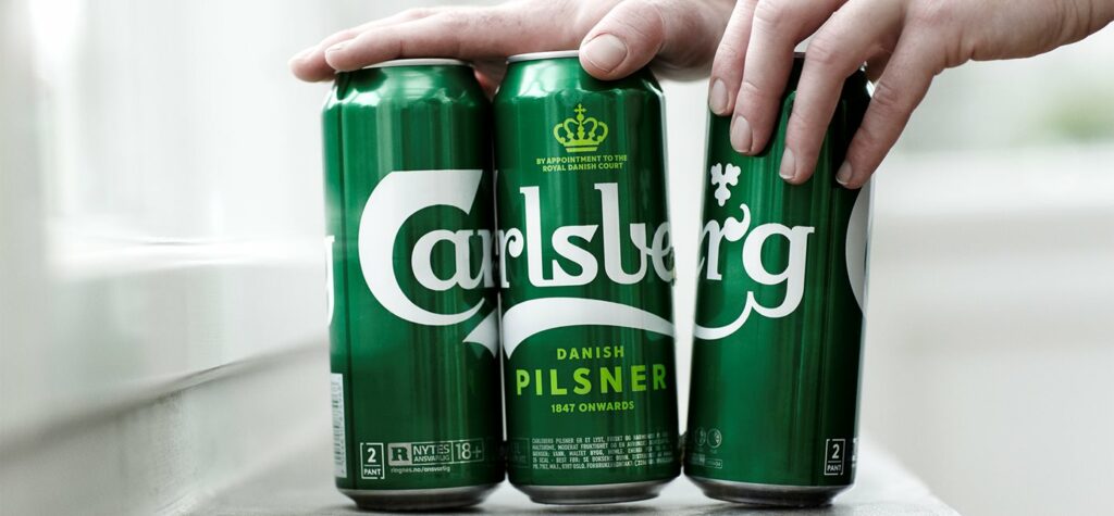 Carlsberg's snap packs from their drink brand sustainability initiative to reduce plastic rings