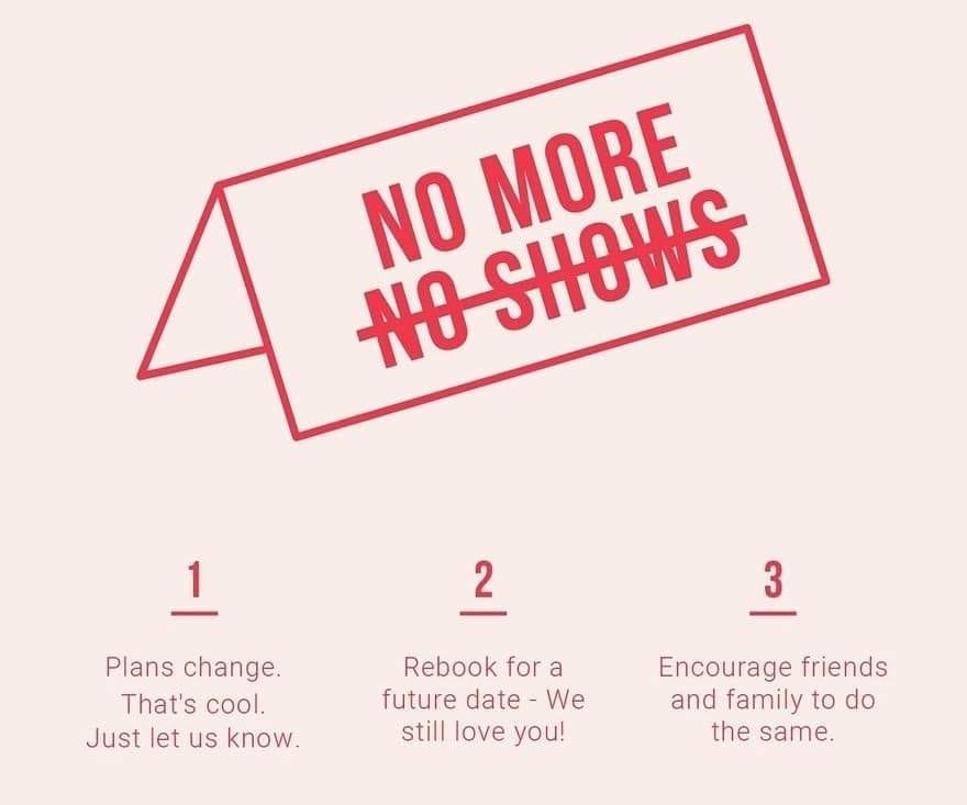 No More No Shows campaign banner from Sixty Eight People