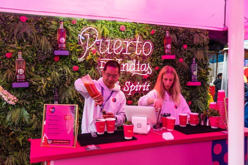 A TCS bartender on the Puerto di Indias bar at a London Cocktail Week Activation